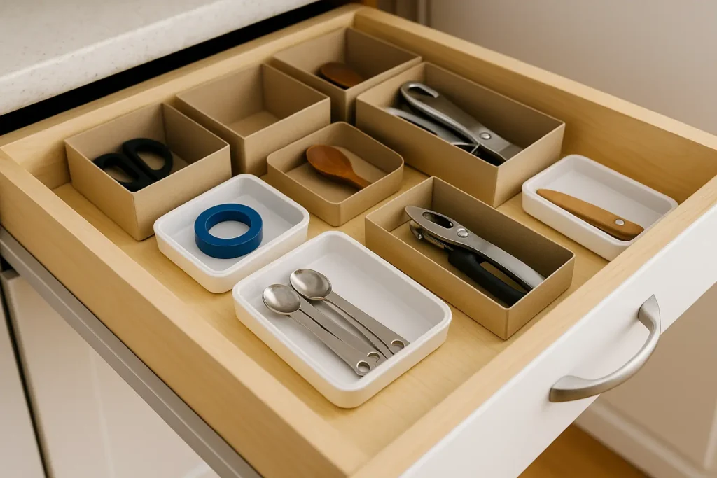 Use Small Boxes or Lids as DIY Dividers - Organize Clever .com